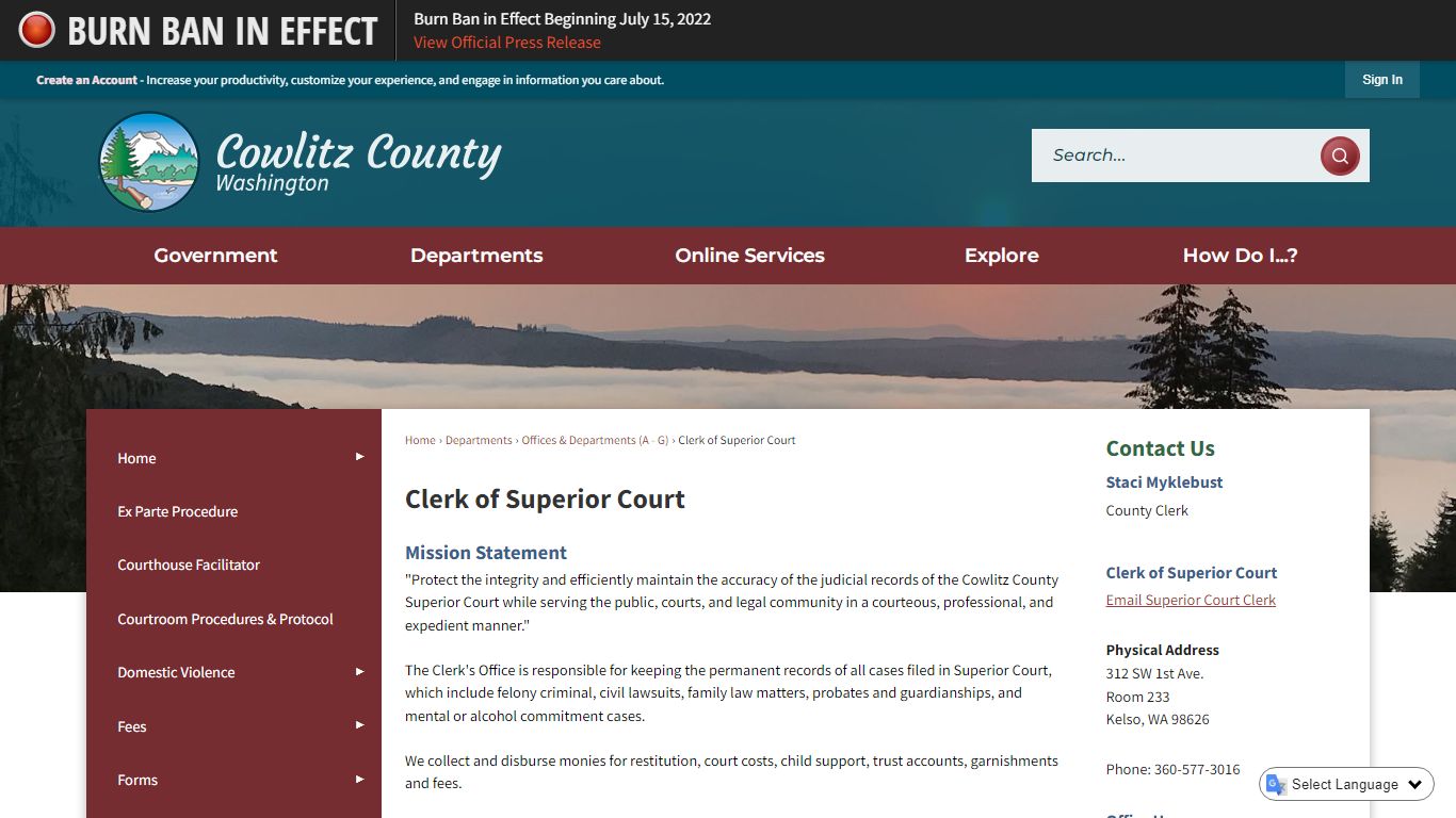 Clerk of Superior Court | Cowlitz County, WA - Official ...