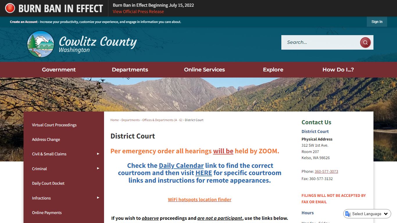 District Court | Cowlitz County, WA - Official Website