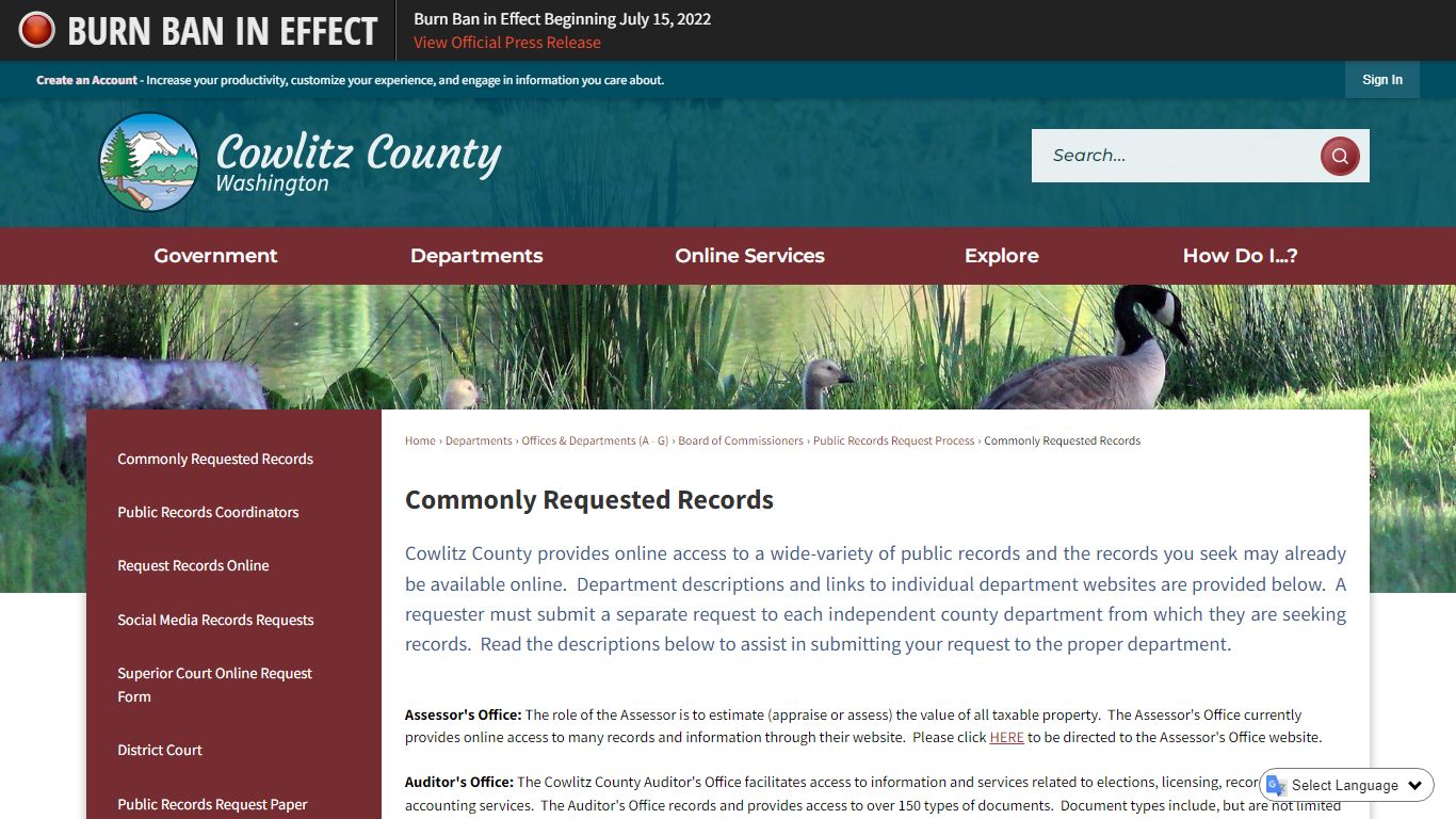 Commonly Requested Records | Cowlitz County, WA - Official ...